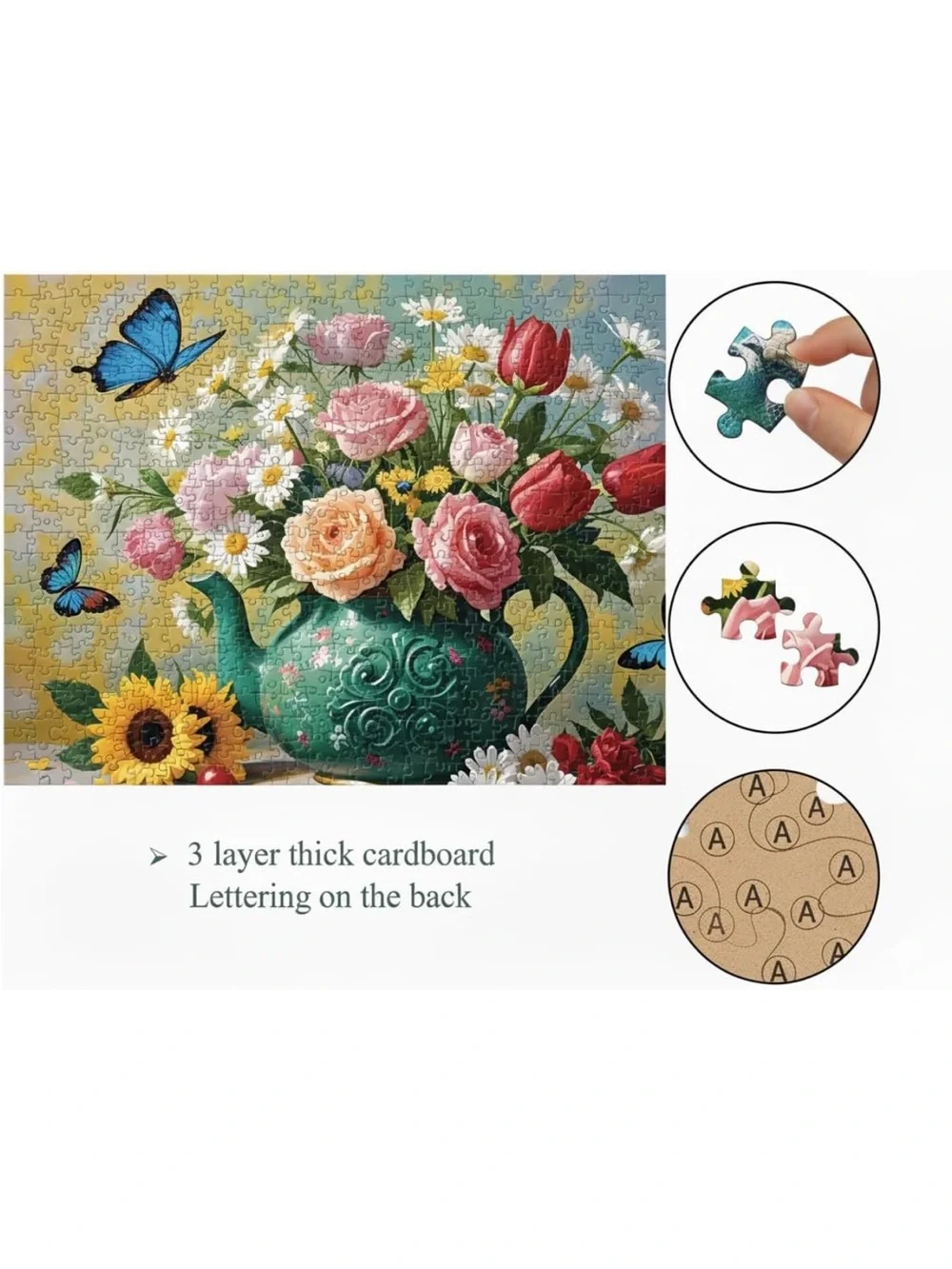 1000 Pieces Jigsaw Puzzles for Adults, Floral Series Blooming Teapot new new
